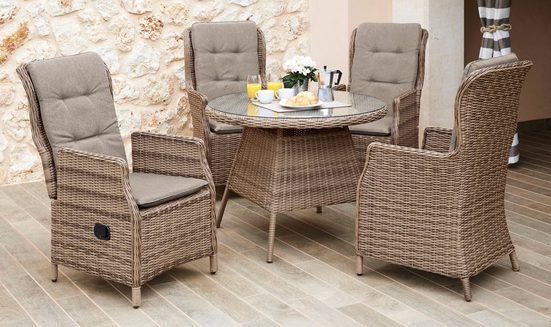 MERXX Gartenmöbelset »Riviera«, Diningset für 4 Personen