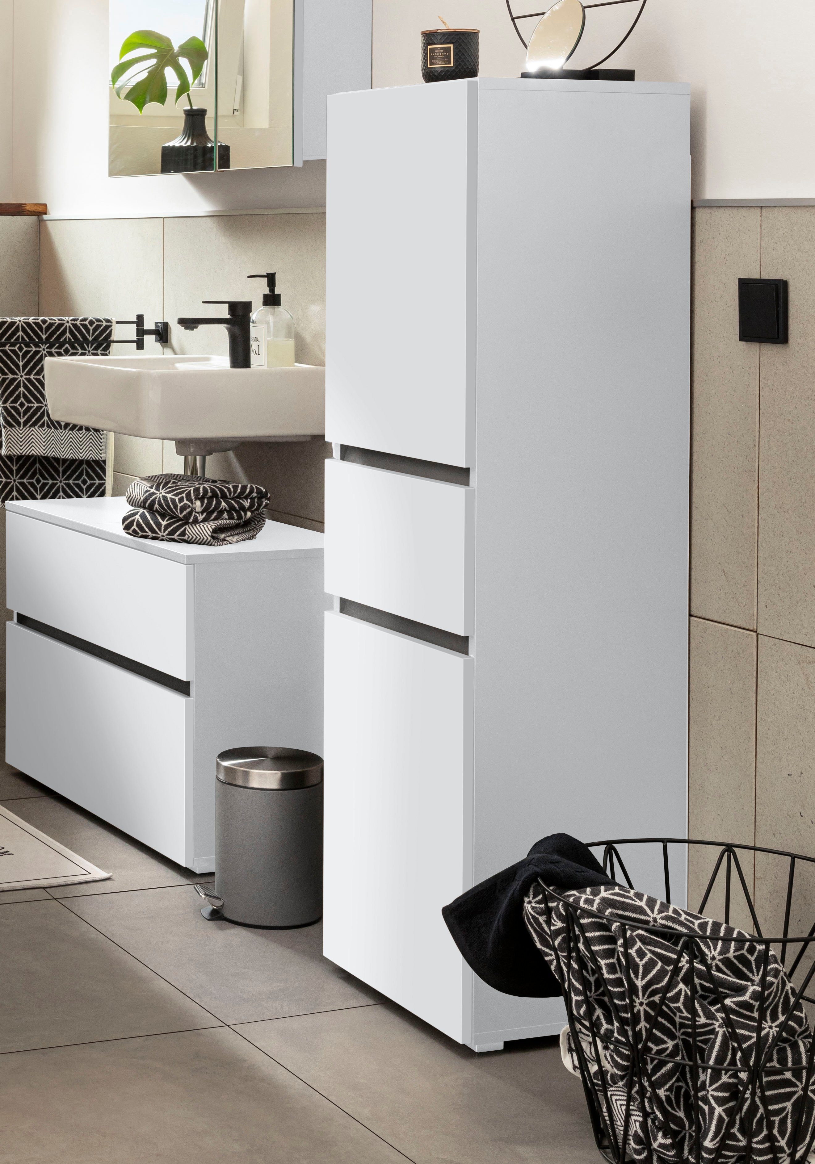 Home affaire Midischrank "Wisla", Höhe 130 cm, mit Türen & Schubkasten günstig online kaufen