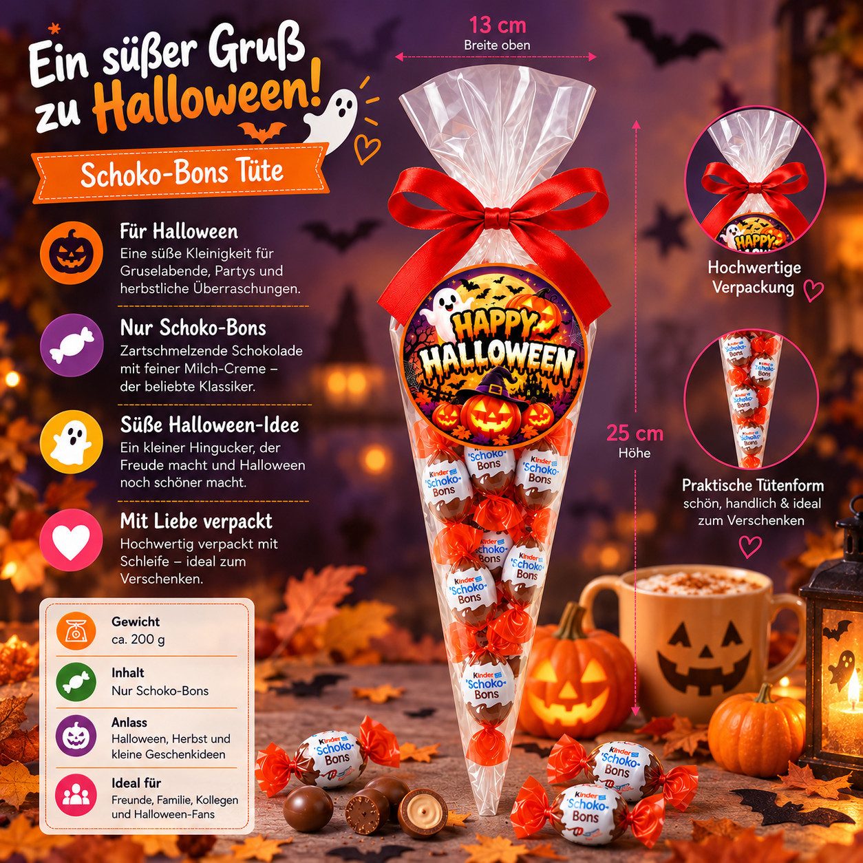 Candy & Bar Schokolade Schoko-Bons-Tüte 200 g – Geschenkidee für viele Anlässe