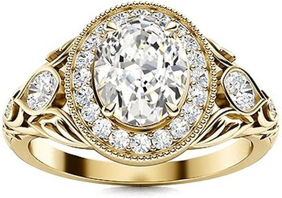 Jumpeak Trauring weddingring,ring gold,Ringe für Männer und Frauen,Diamantring,1.5Karat, Valentinstagsgeschenk,Jubiläumsgeschenk,Geschenk für meine Geliebte