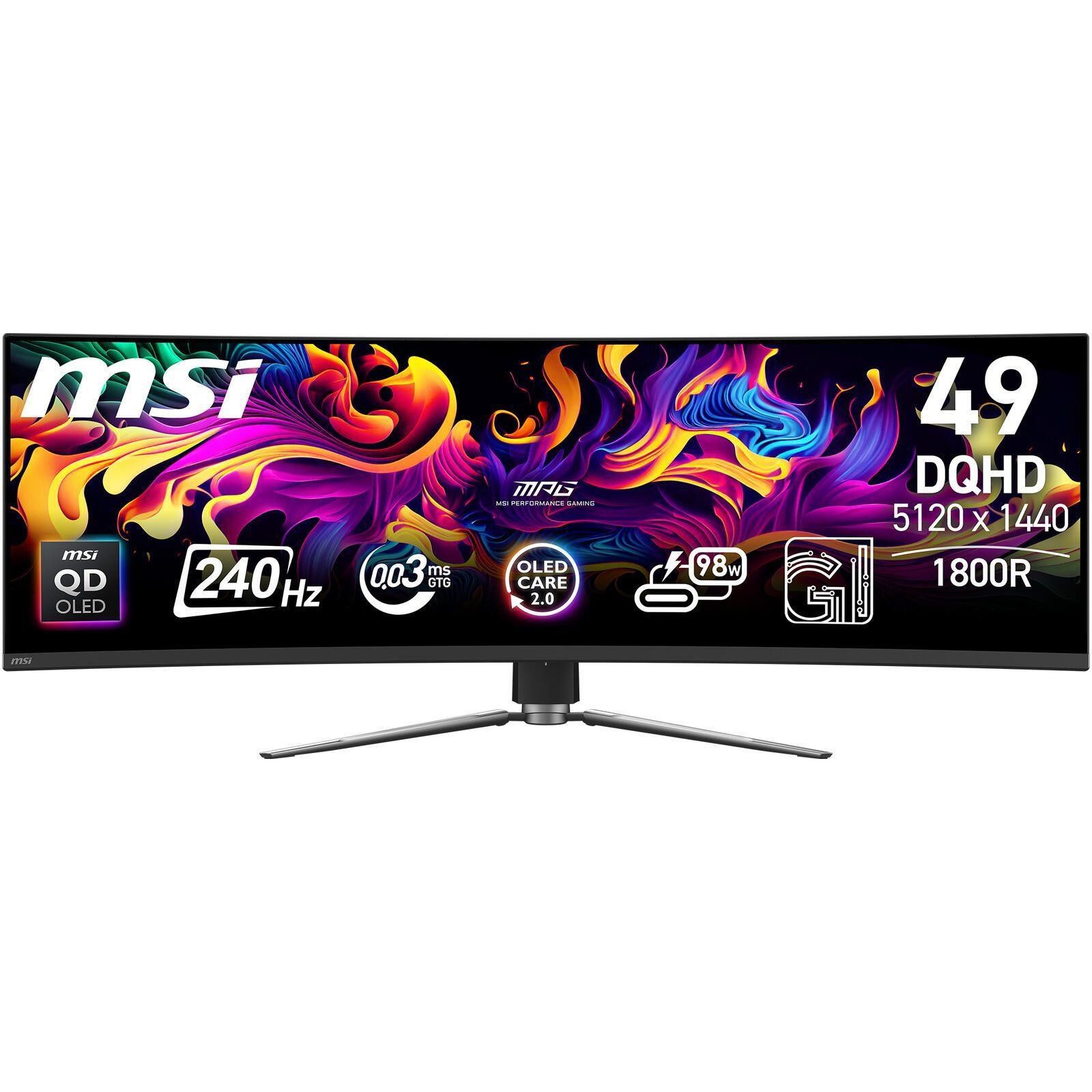MSI MSI MPG 491CQPDE QD-OLED LCD-Monitor (49 Zoll QD-OLED Curved Monitor mit 144Hz und 0,03ms Reaktionszeit)