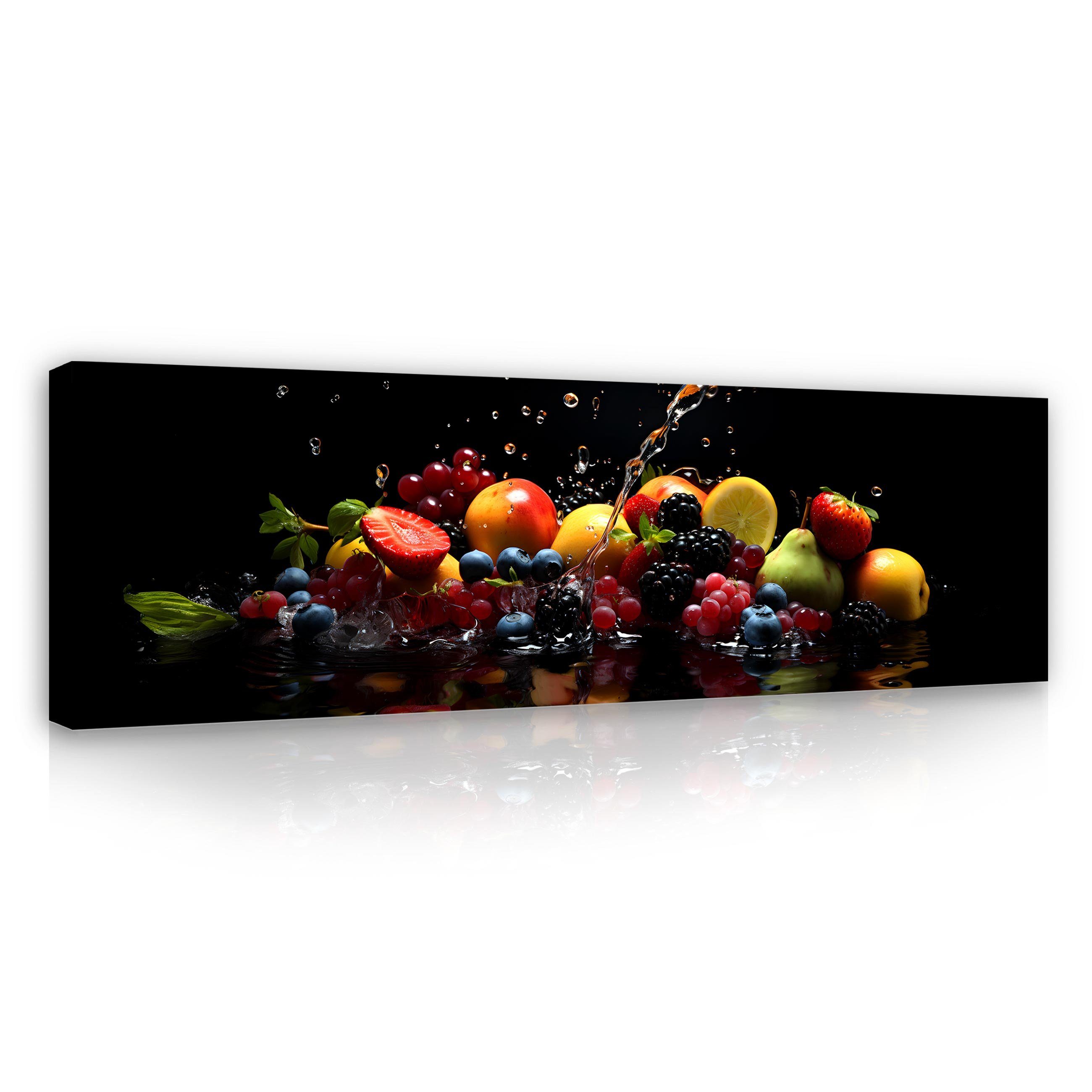 Wallarena Leinwandbild Küche Obst Wasser Schwarz günstig online kaufen