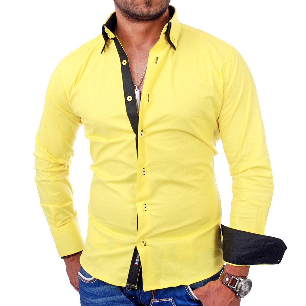 Reslad Langarmhemd Reslad Herren Langarm Hemd Alabama RS-7050 (Herrenhemd) günstig online kaufen