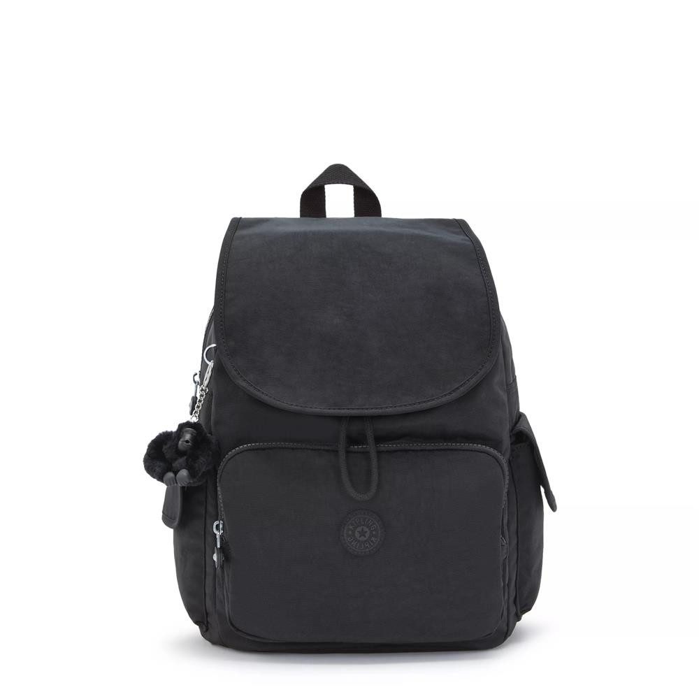 KIPLING Cityrucksack CITY PACK M, Mittelgroßer Rucksack, Black Noir (schwarz), 16L, Damenrucksack