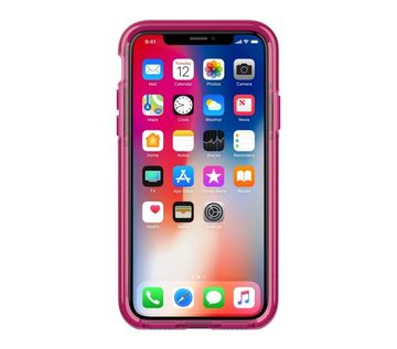Tech21 Handyhülle Tech21 EVO Check Cover 3m Aufprall-Schutz Hülle Hard-Case für Apple iPhone X XS 14,73 cm (5,8 Zoll), Farbe Pink mit Karomuster
