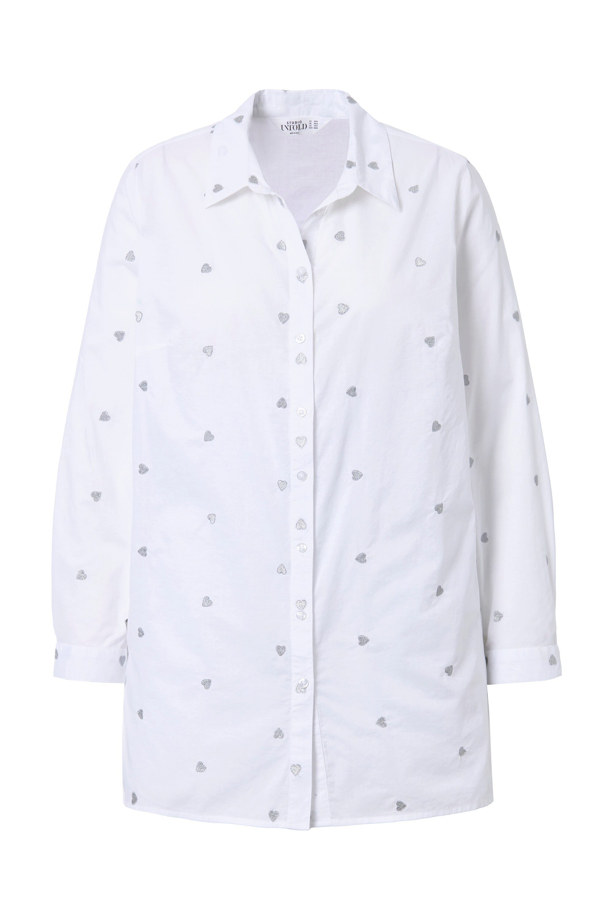 Studio Untold Hemdbluse Hemdbluse Boxy Shape Silver Hearts günstig online kaufen