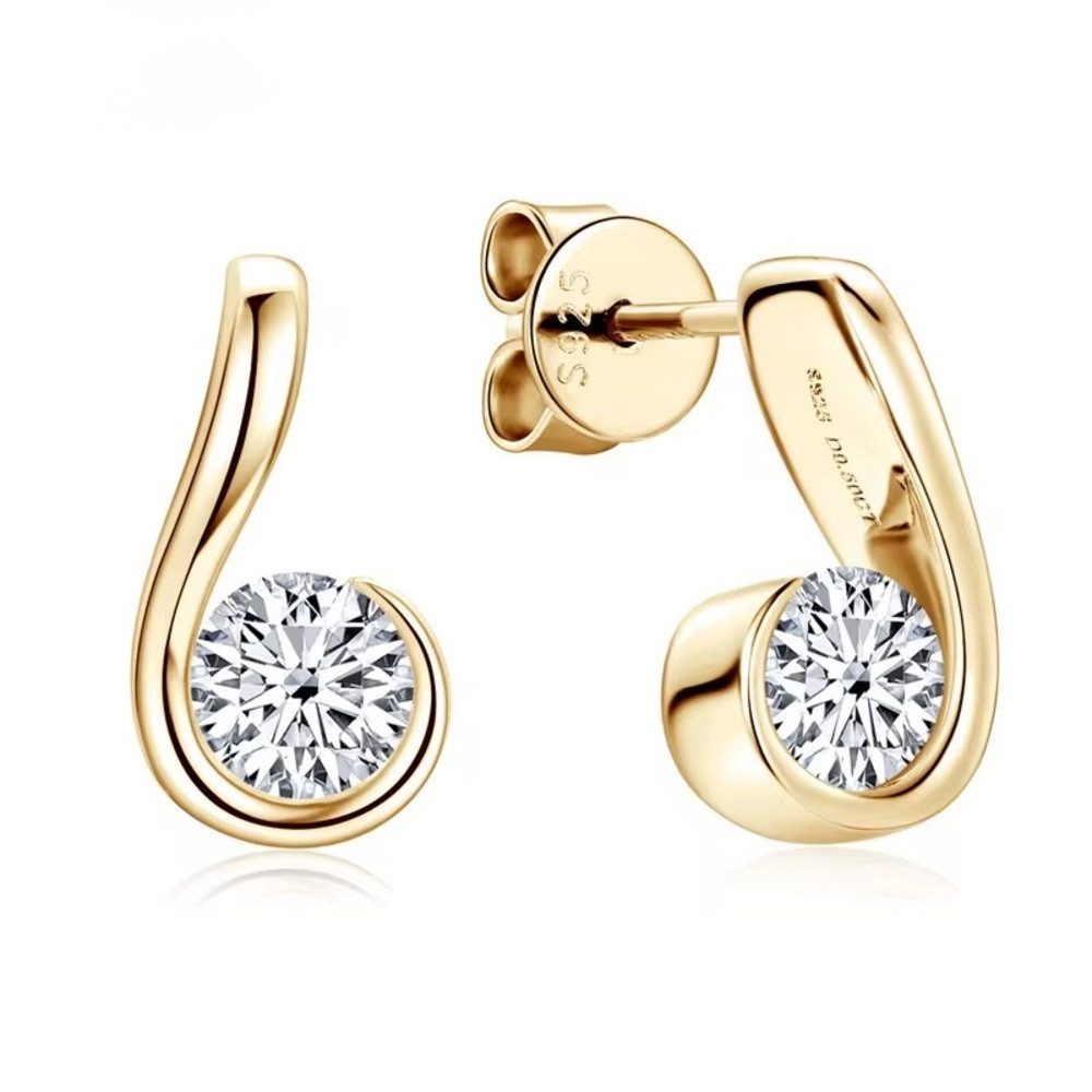 Paar Ohrstecker Elegante Moissanit Damen Ohrstecker 1,0ct mit Echtheitszertifikat