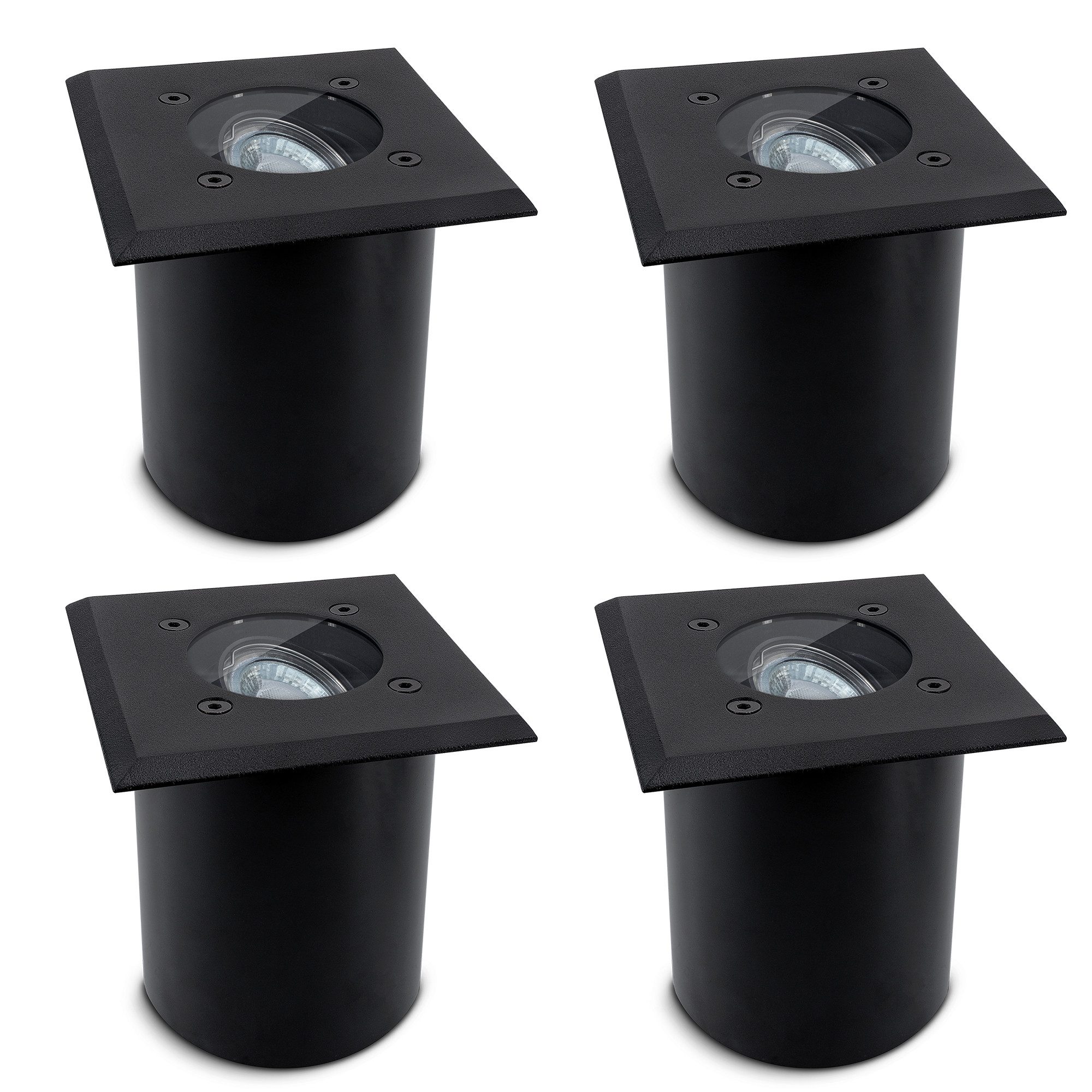 SSC-LUXon LED Gartenstrahler Bodeneinbaustrahler JUAVI quadratisch schwarz IP67 GU10 230V