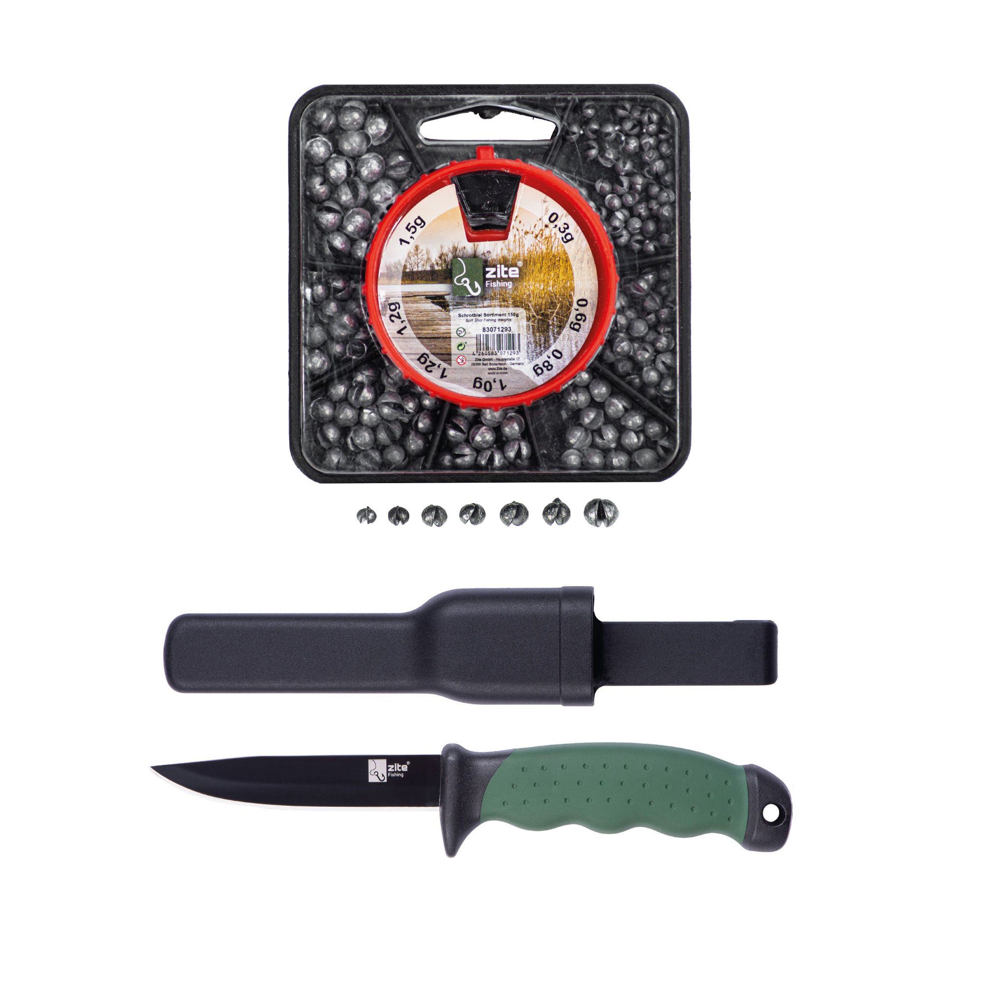 Zite Angelkoffer Angelkoffer mit Zubehör Befüllt Werkzeug Kescher Gummiert und Mehr