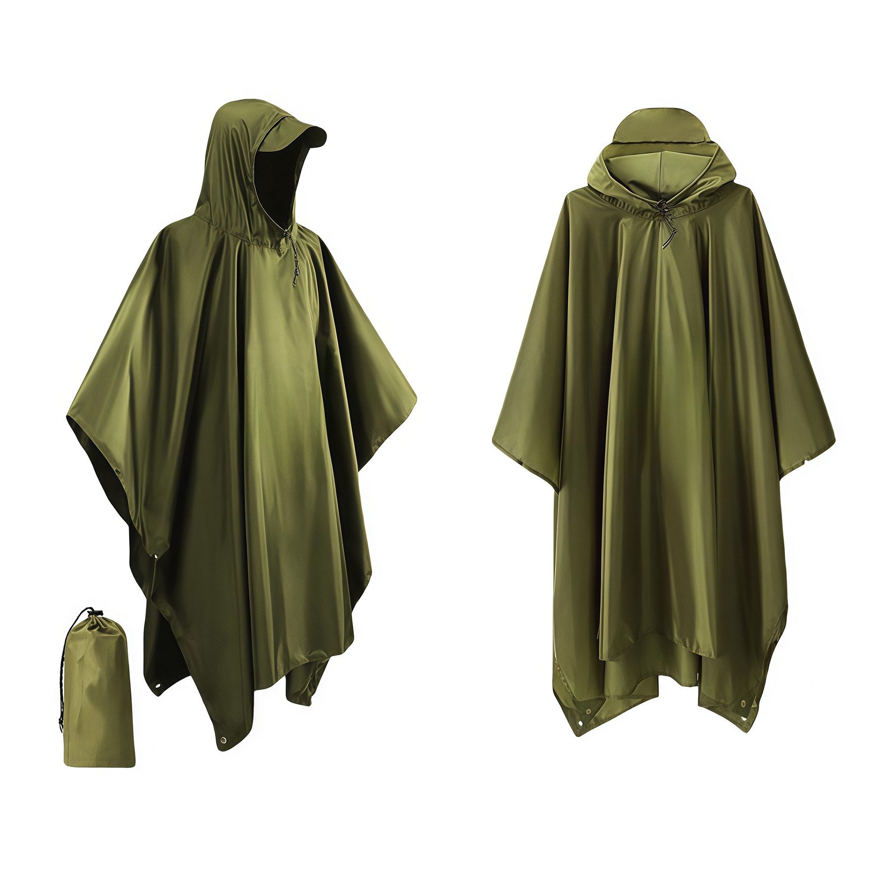 Mutig Regenmantel Wiederverwendbar Regenponcho,Unisex Regencape, Wasserdicht Regenmantel (mit Kapuze Faltbare Tasche für Camping Wandern Hikking, Atmungsaktive 3in1 Regencape)