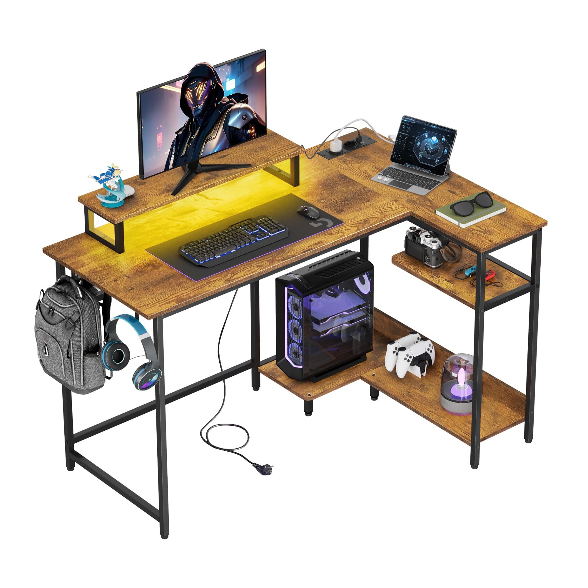 DEVAISE Computertisch Gamingtisch 111/120/140 x 80 cm Computertisch, L-förm günstig online kaufen