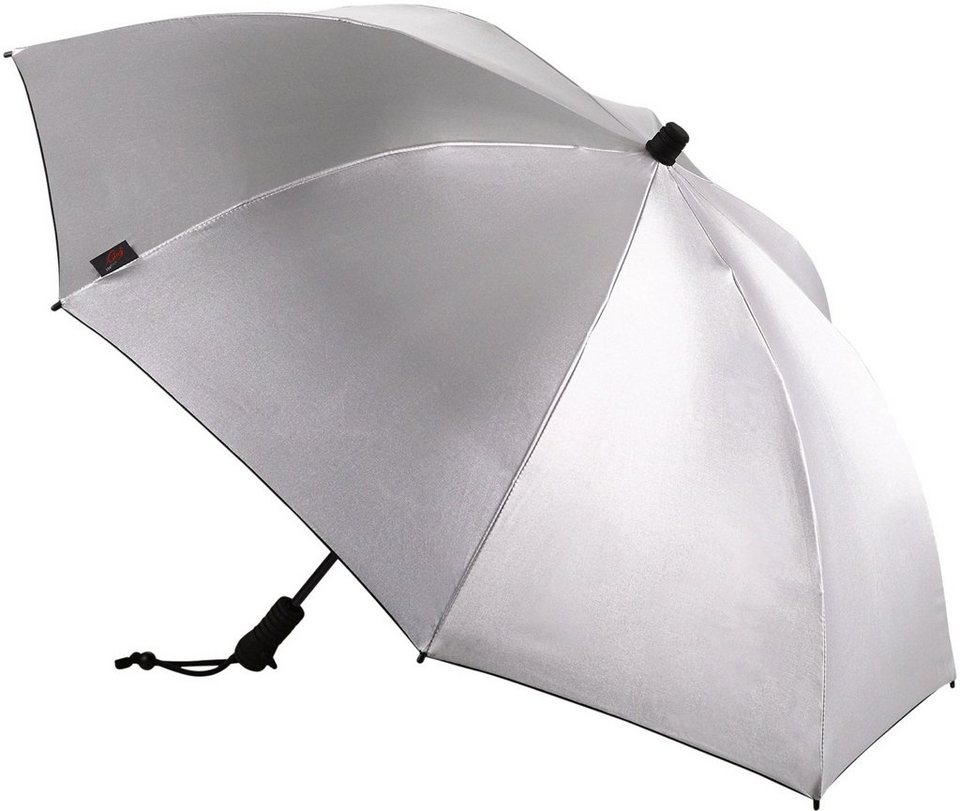 EuroSCHIRM® Stockregenschirm Swing liteflex, silber, mit  UV-Lichtschutzfaktor 50+, extra leicht