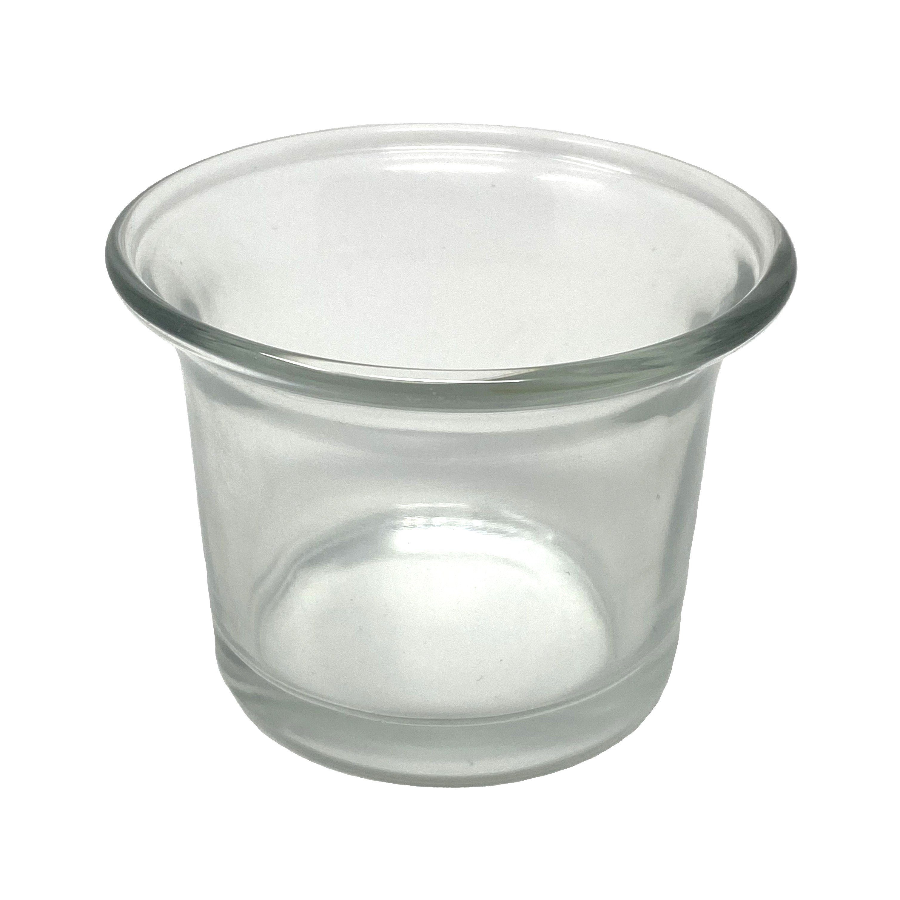 Teelichthalter Glas Teelichtglas DanDiBo Deko-Glas geschwungen hoch 4,5 Kerzenhalter Klar 6x cm Teelichtgläser