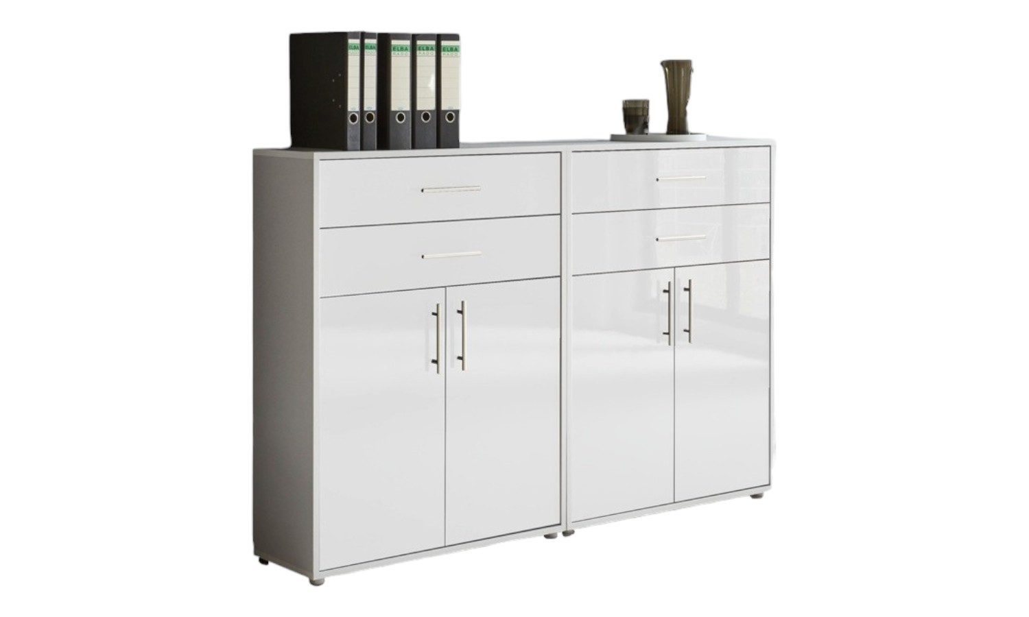 BMG Möbel Aktenschrank Office Edition (2er Set Schubkastenschrank) 168,8 x 113,6 x 33 cm, Made in Germany
