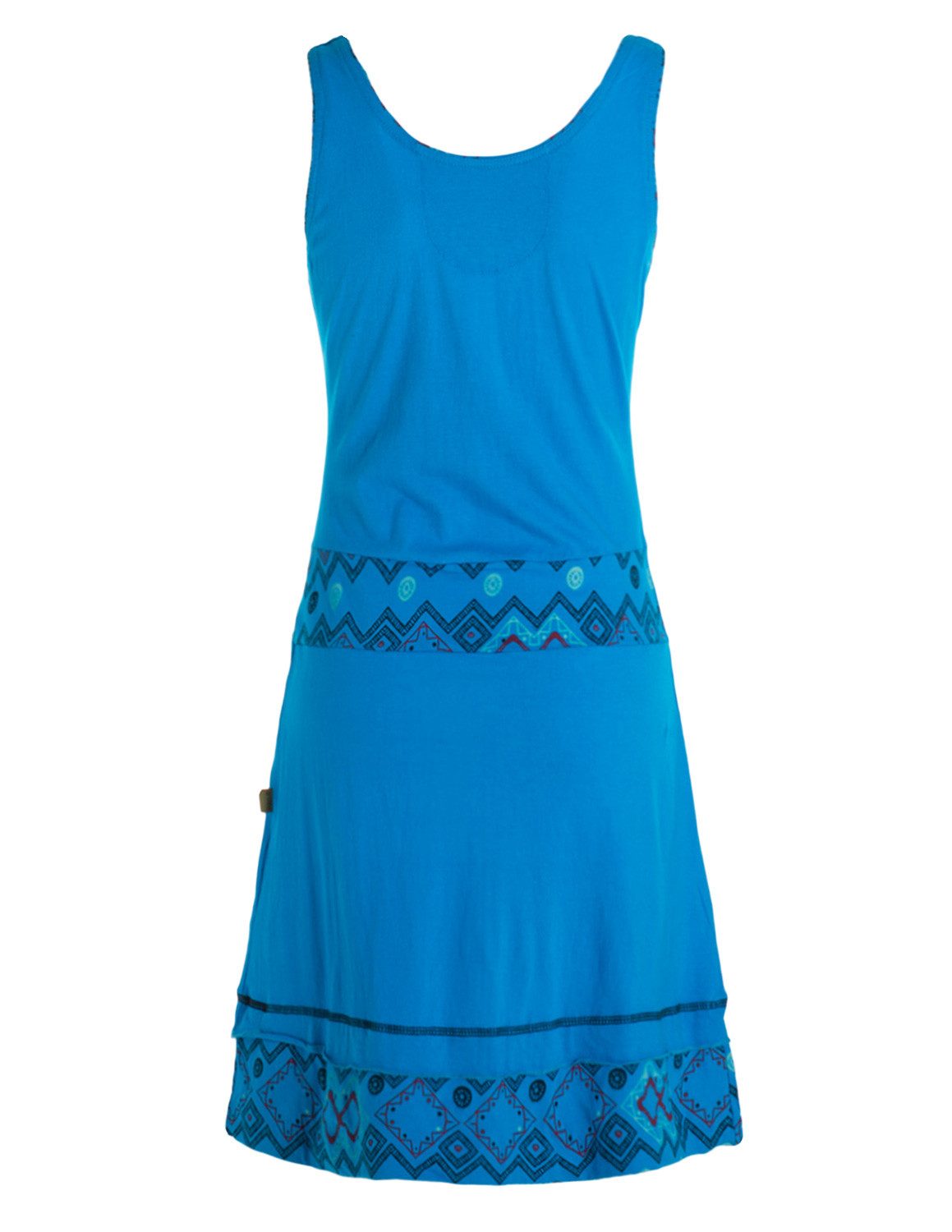 Vishes Sommerkleid Damen Trägerkleid Jersey Ethno Azteken Bordüre Alternative Mode, Boho, Hippie, Ethno, Festival