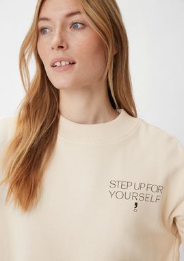 comma casual identity Sweatshirt Sweatshirt mit Statement-Print Strasssteine
