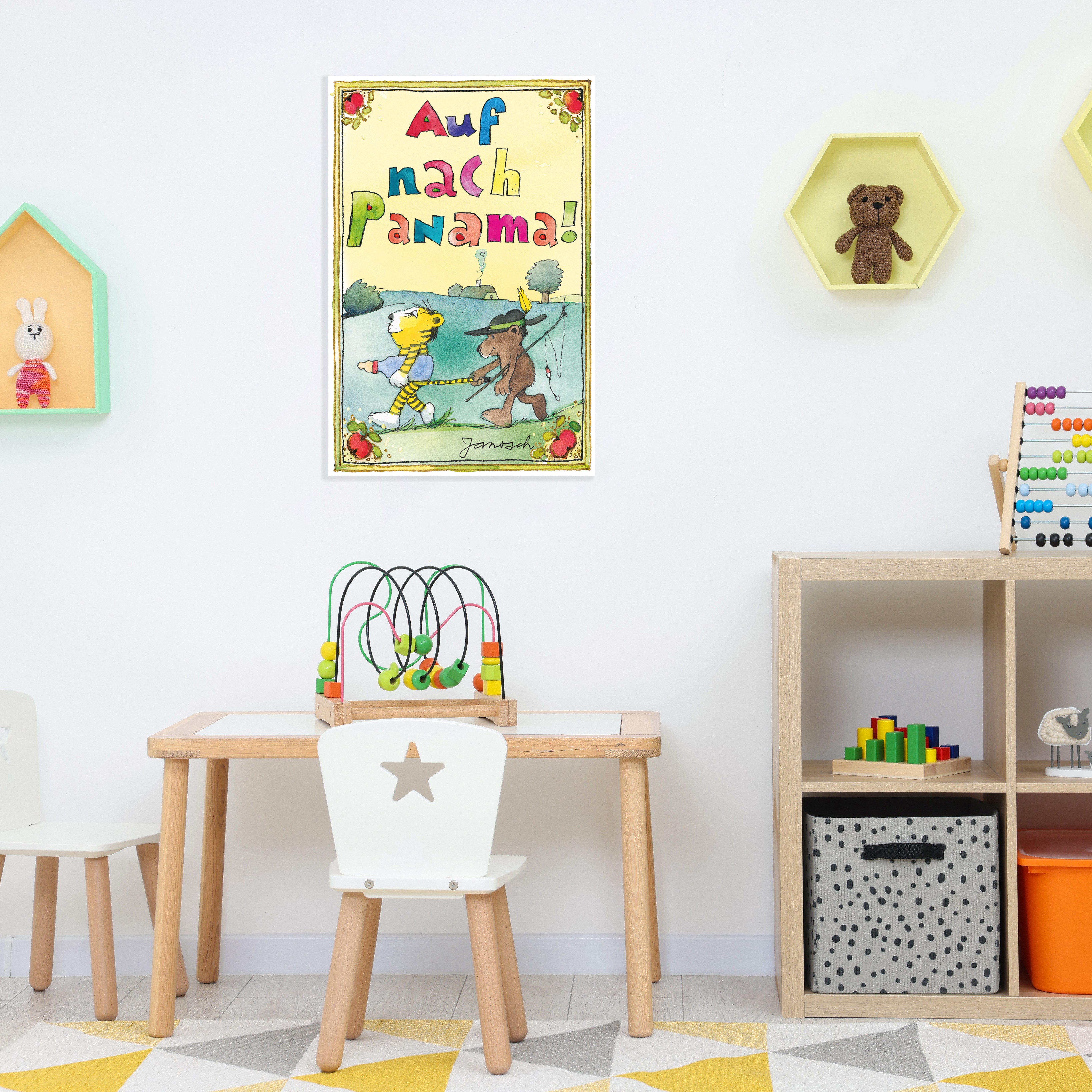 LuckyLinde Wanddekoobjekt Auf nach Panama! (1 St), Exklusive JANOSCH Kindermotive, Stahlschild