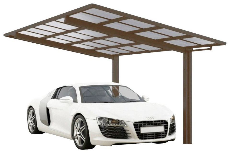 Ximax Einzelcarport Linea Typ 60 Sonderbreite XL-bronze, BxT: 302x495 cm, 240  cm Einfahrtshöhe, Aluminium