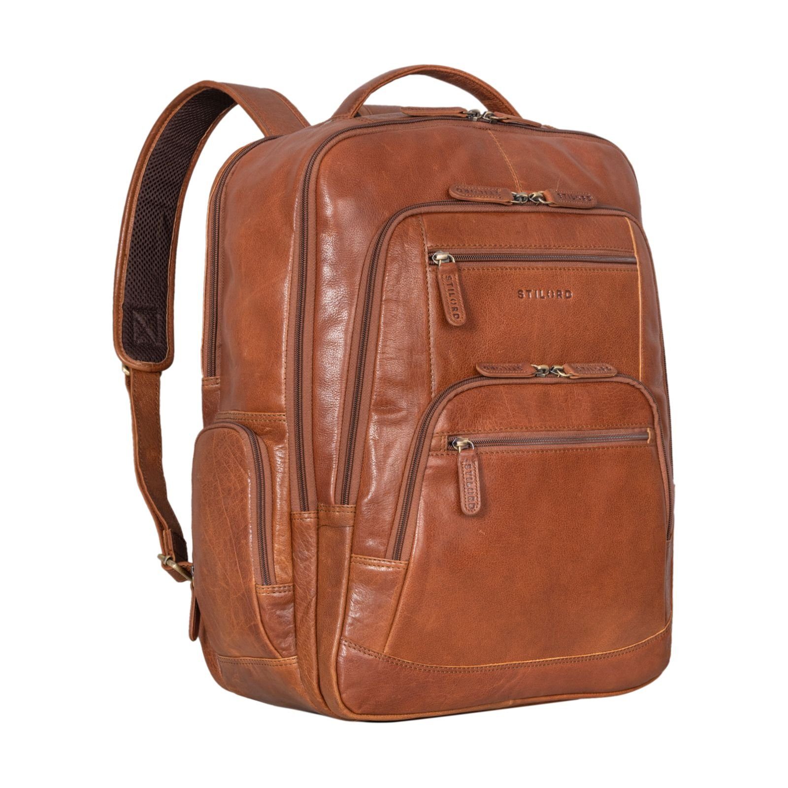 STILORD Notebook-Rucksack "Igor" Leder Rucksack mit Laptop-Fach 18 Zoll Groß Damen und Herren
