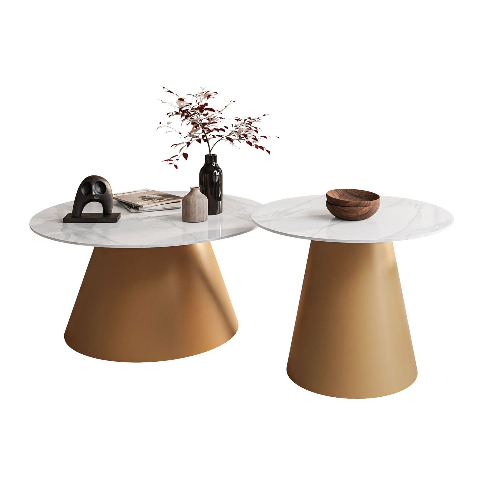 Lookway Couchtisch CARTELLE 2in1 Runder Sofatisch günstig online kaufen