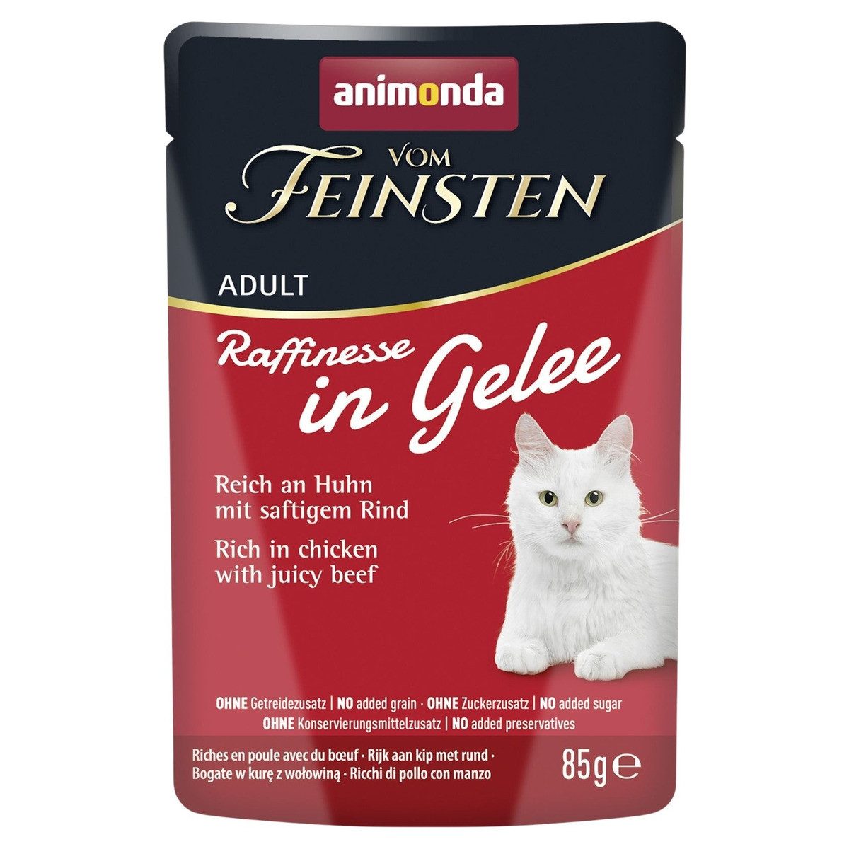 Animonda vom Feinsten Raffinesse in Gelee Adult reich an Huhn mit Rind 85 g - 2