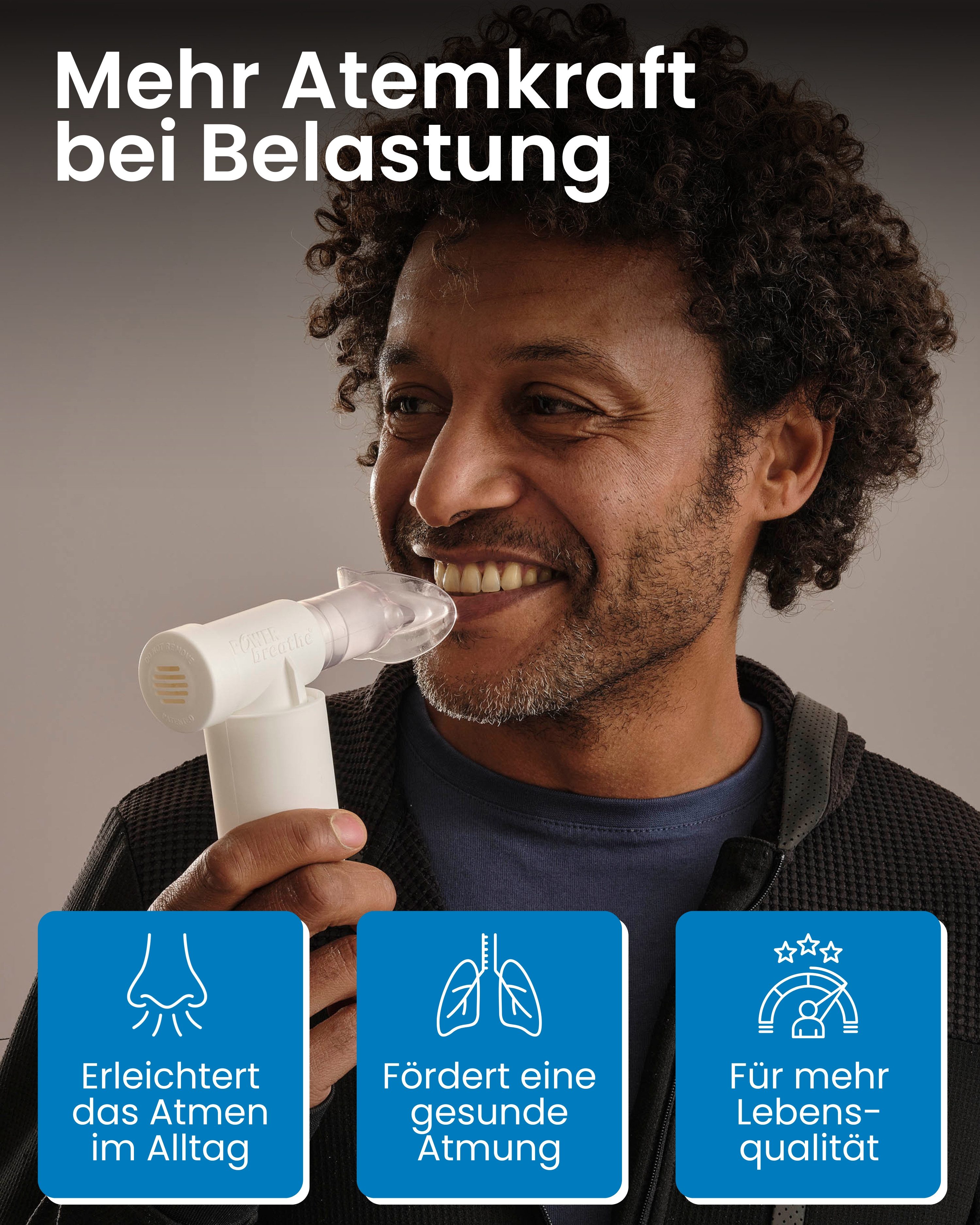 Powerbreathe Atemtrainer Medic, Lungentrainer, bei COPD und Asthma geeignet, medikamentenfrei