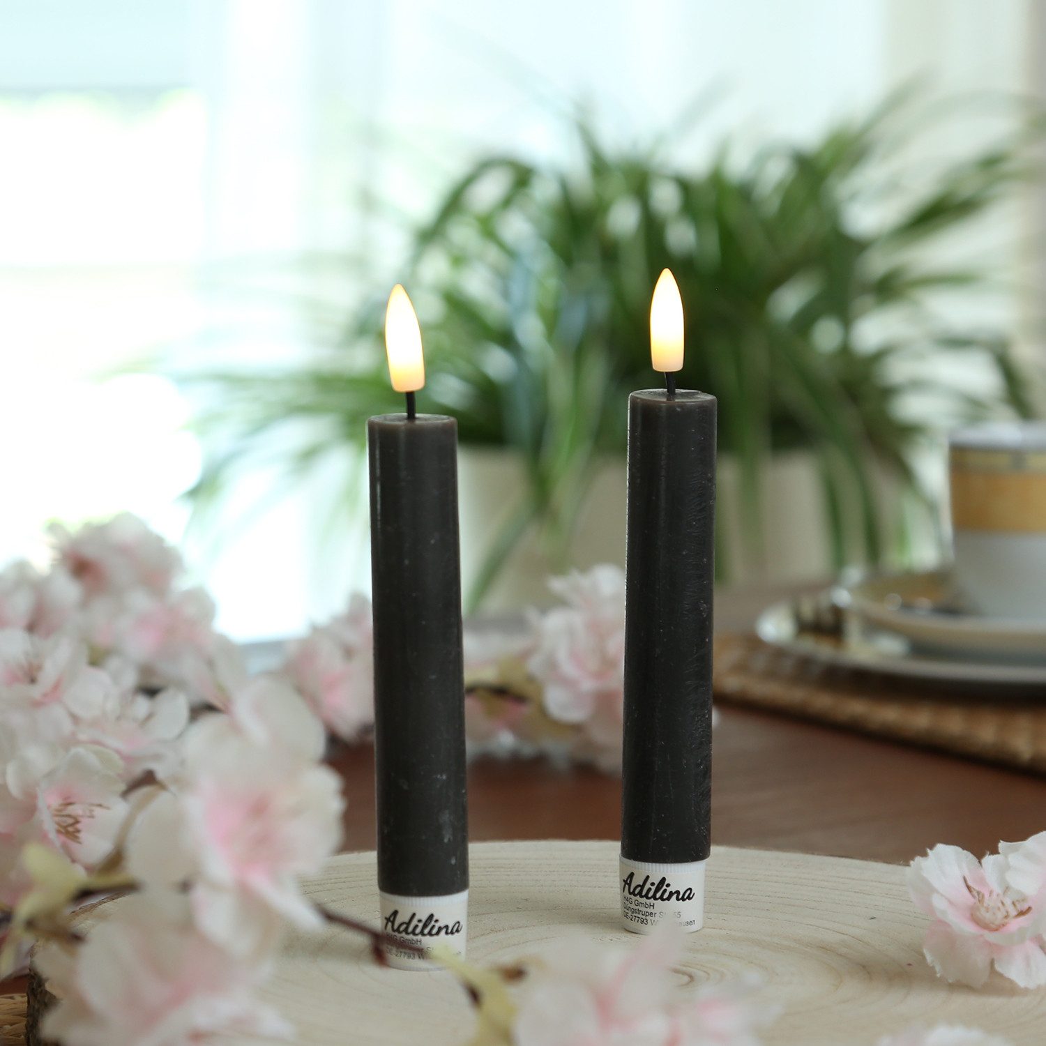 Adilina LED-Kerze LED Stabkerzen Tafelkerzen Dinner Spitzkerzen Rustik 16cm günstig online kaufen