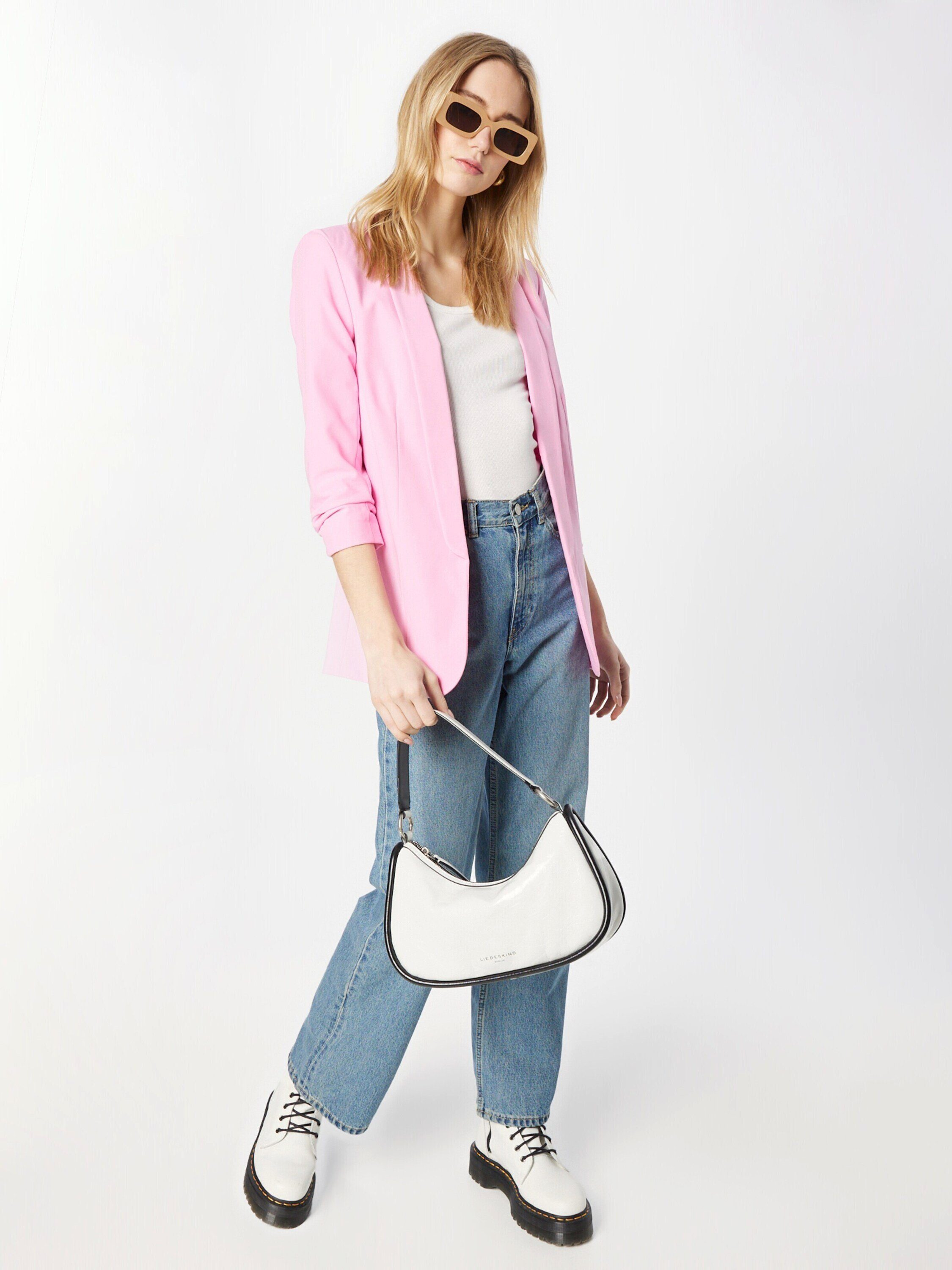 Details Kurzblazer (1-tlg) Plain/ohne pieces pink PCBOSELLA begonia