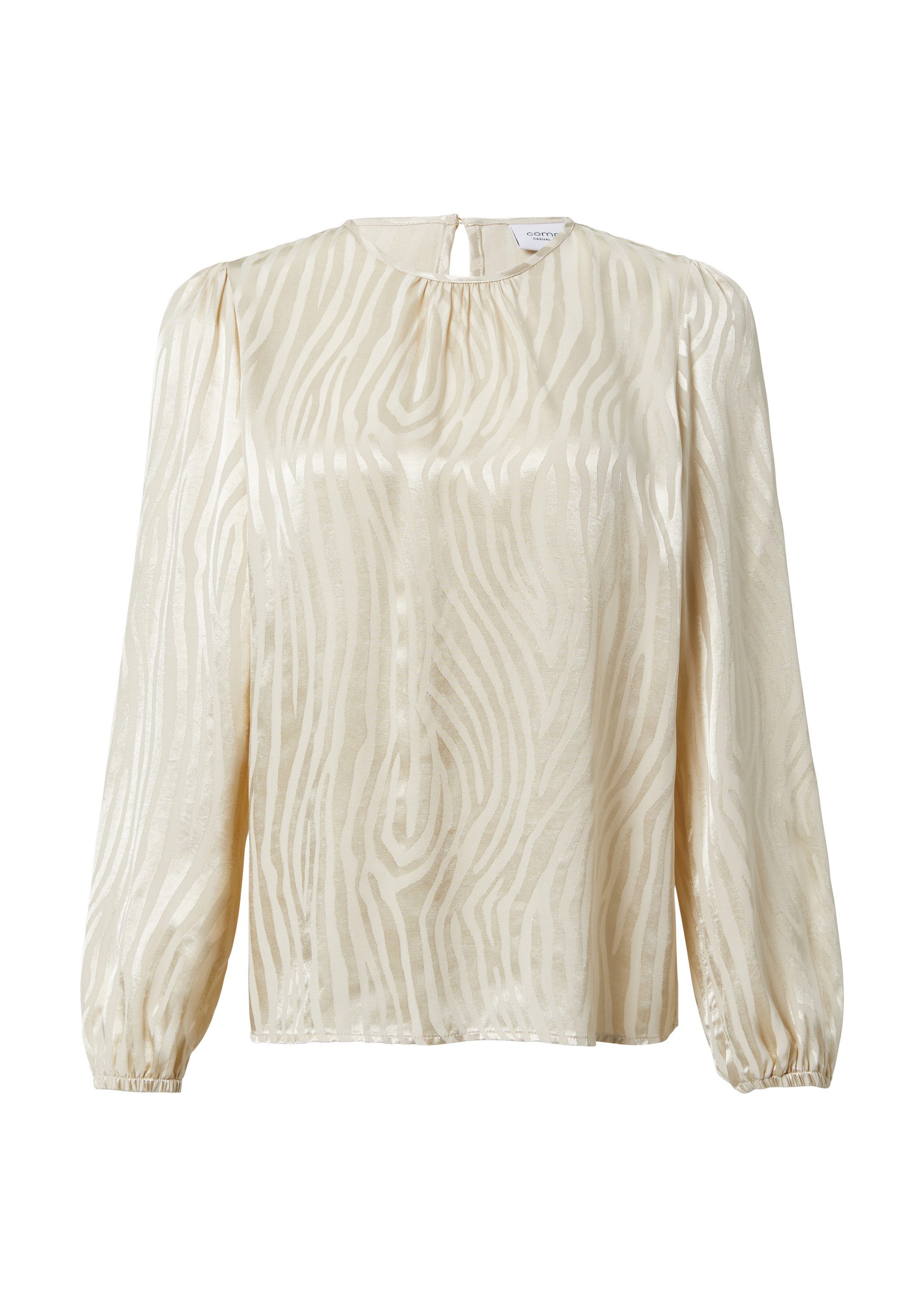 comma Langarmbluse Bluse Viskose-Bluse in Animal-Optik günstig online kaufen