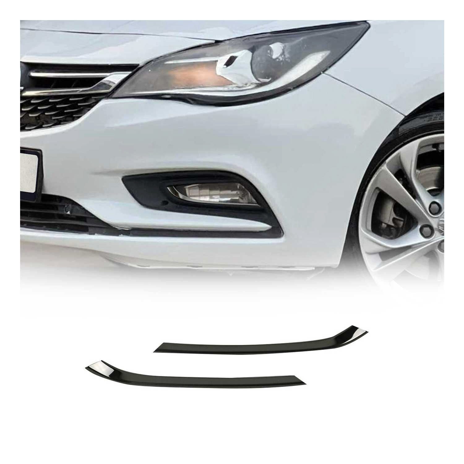 OMAC Zierleisten-Aufkleber Nebelscheinwerfer Rahmen für Opel Astra K Schrägheck Chrom Dunkel 2x, (2tlg), Langlebig,Einfache Reinigung,Einfache Installation,Rostbeständig