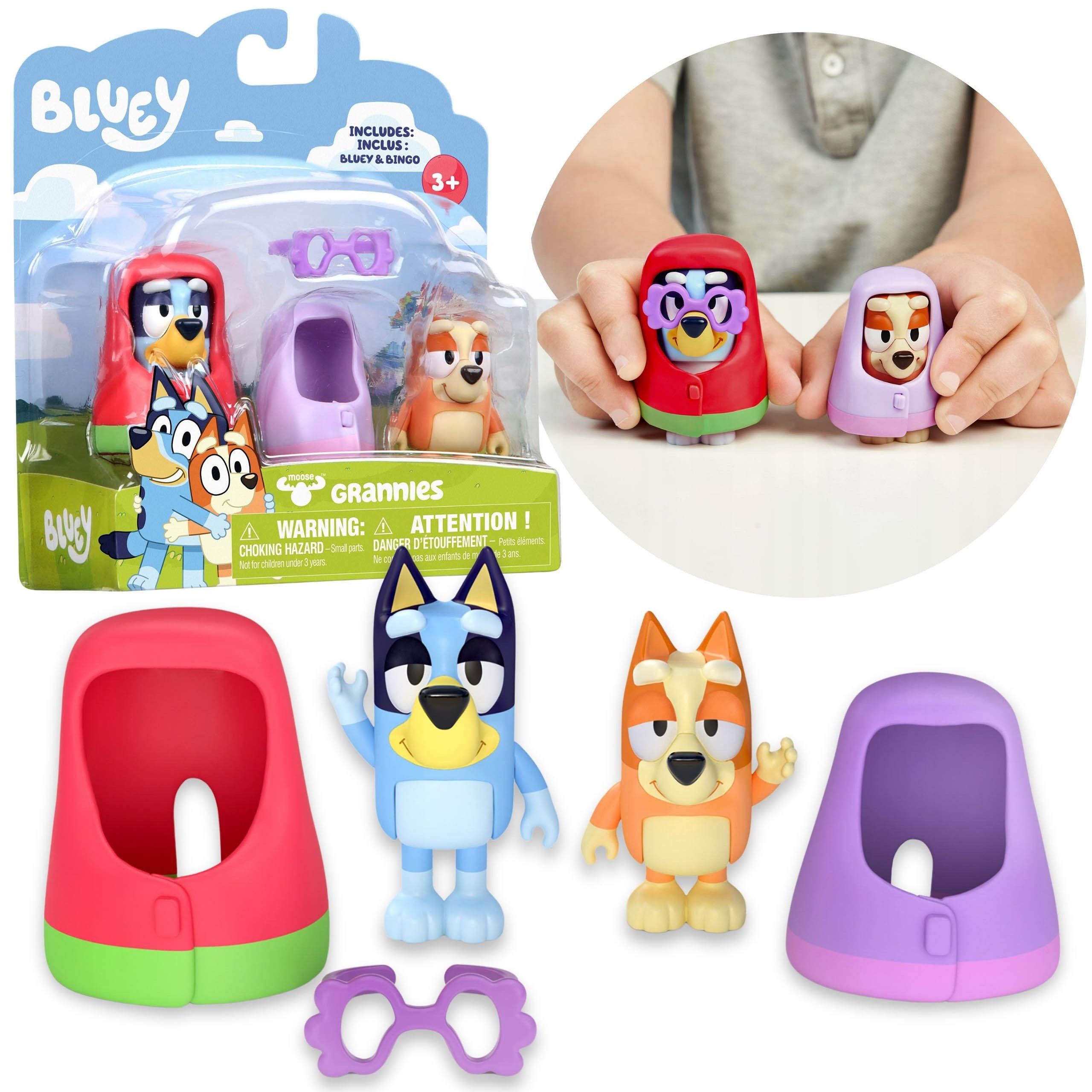 Moose Toys Spielfigur Bluey FIGURENSET „GRANNIES“ mit Zubehör, 2 FIGUREN, ab 3 Jahren