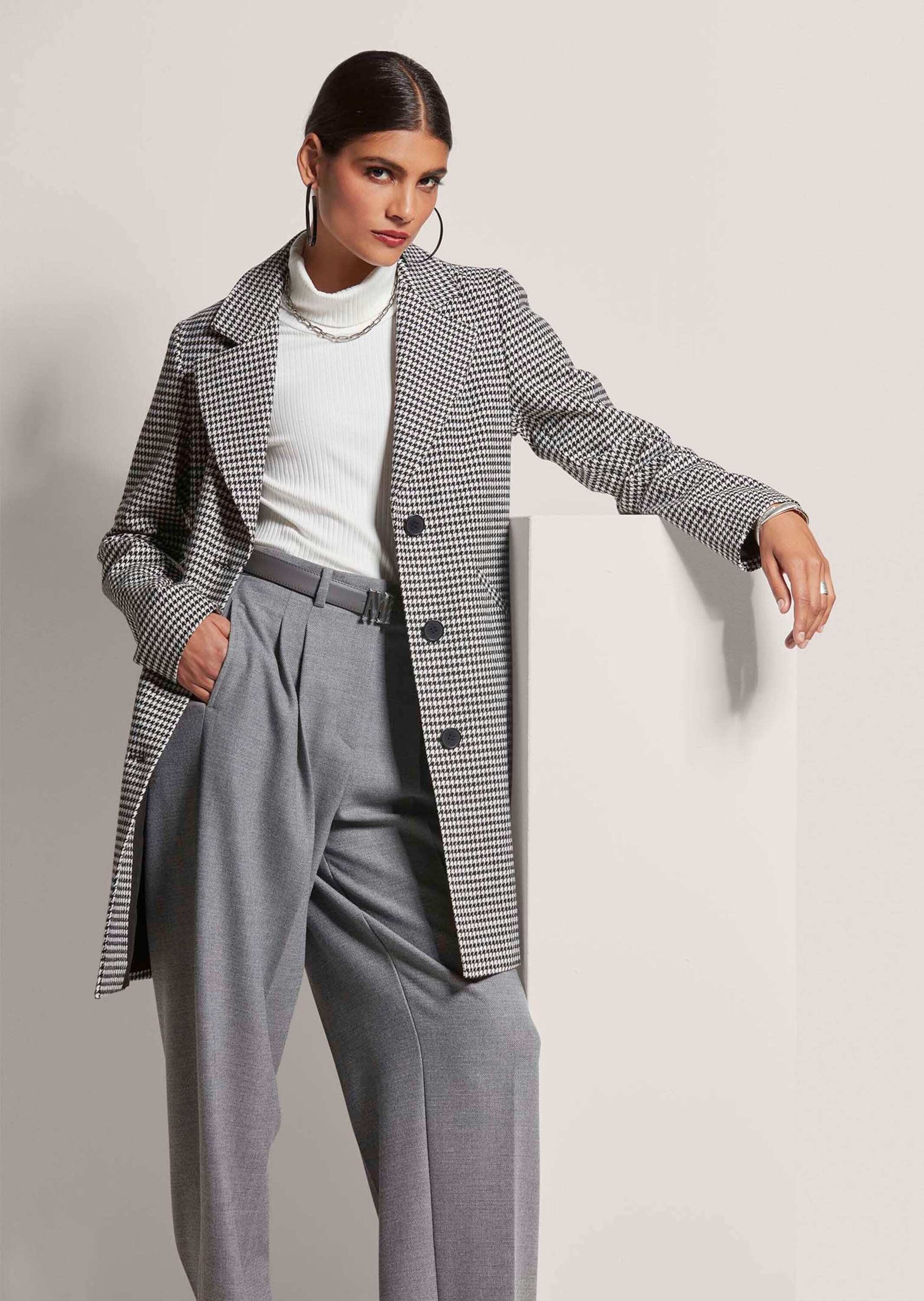 MADELEINE Kurzmantel Mantel mit Hahnentritt-Muster