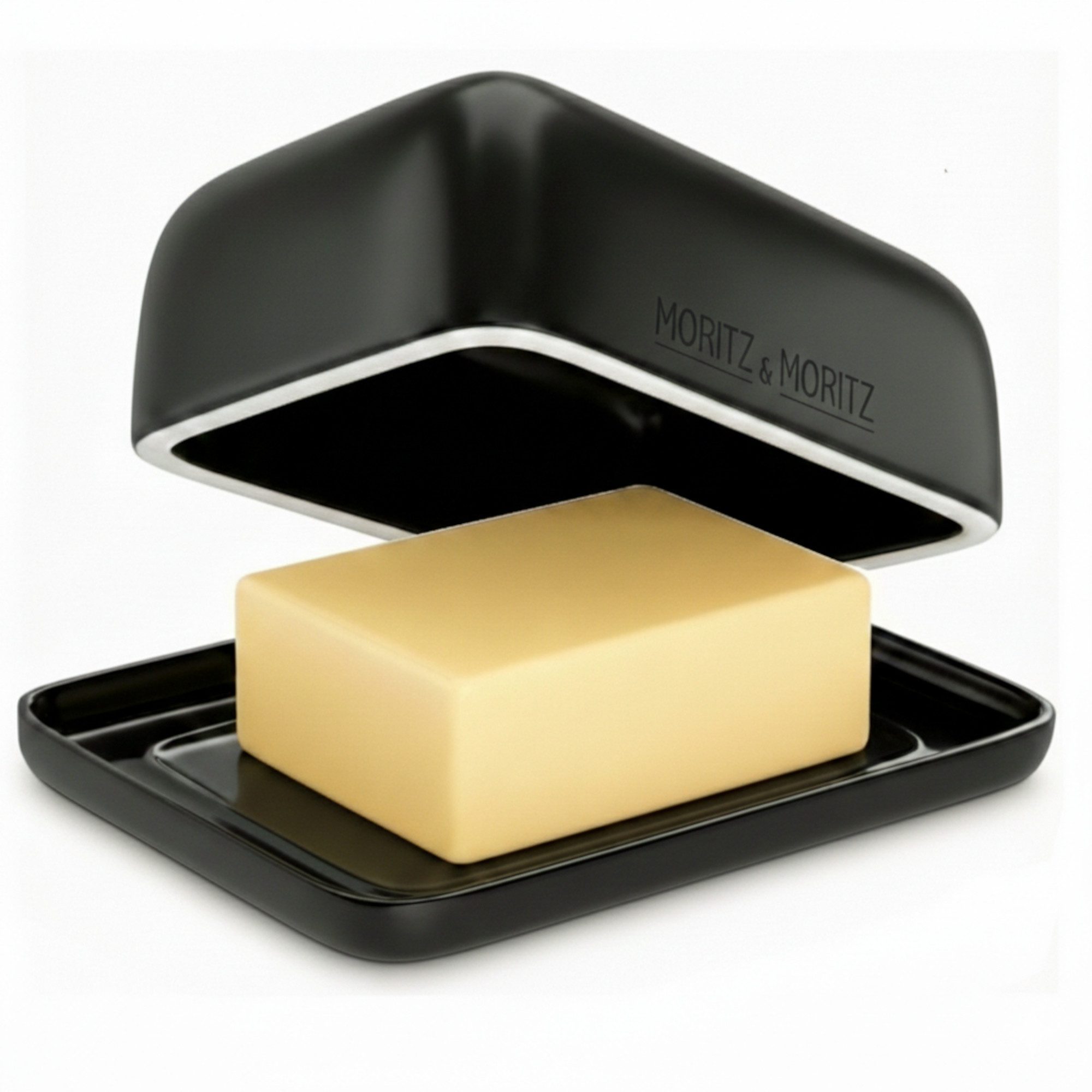 Butterdose VIDA Porzellan Butterdose Schwarz 250g