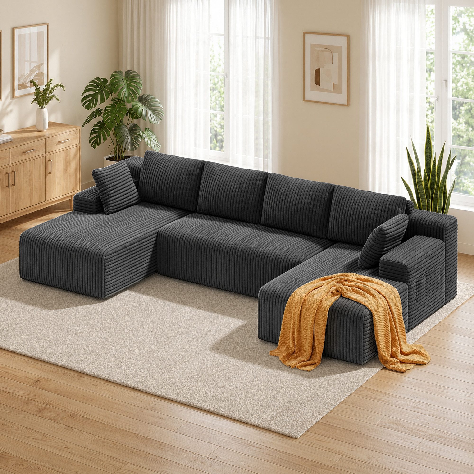 Bealife Ecksofa U-Form, B: 320cm, Keine Montage erforderlich