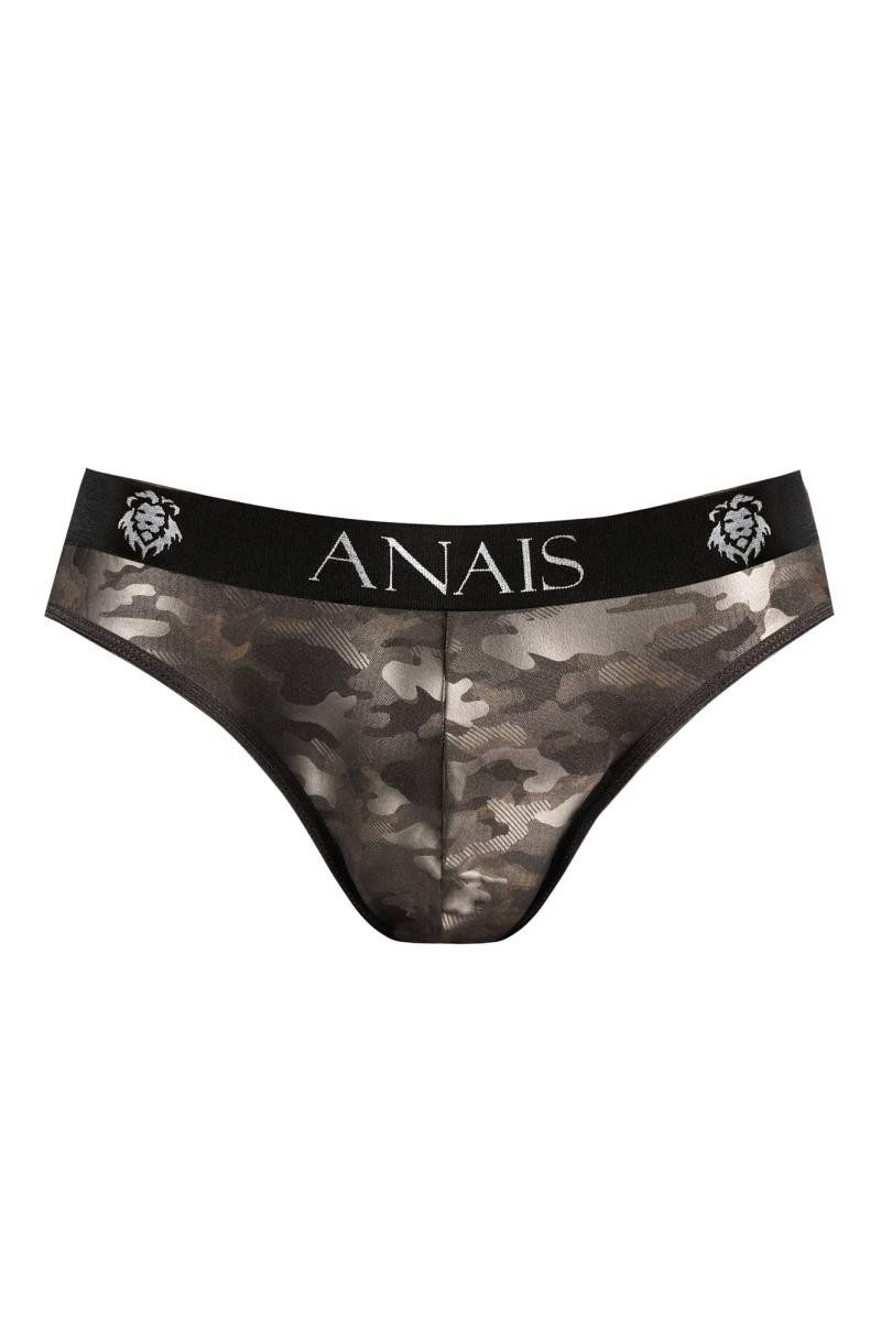 Slip Herren Slip in schwarz aus blickdichtem Stoff mit camouflage Print