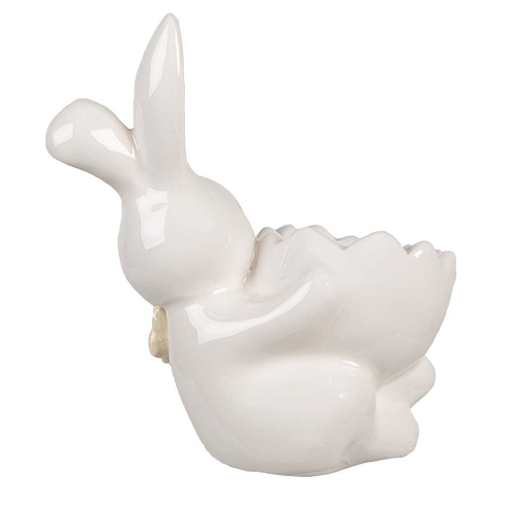 Clayre & Eef Eierbecher Eierbecher Hase 11 cm weißer vintage Deko für Ostern