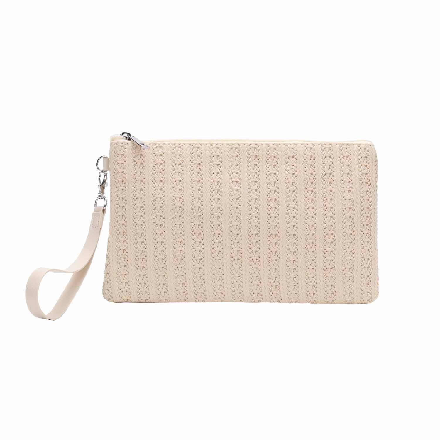 ITALYSHOP24 Schultertasche Damen Tasche Strohtasche Strand Geldbörse Handtasche Clutch Smartphone, Boho Sommer Geflecht Armband Freizeit Urlaub Häkeltasche Mini Bag