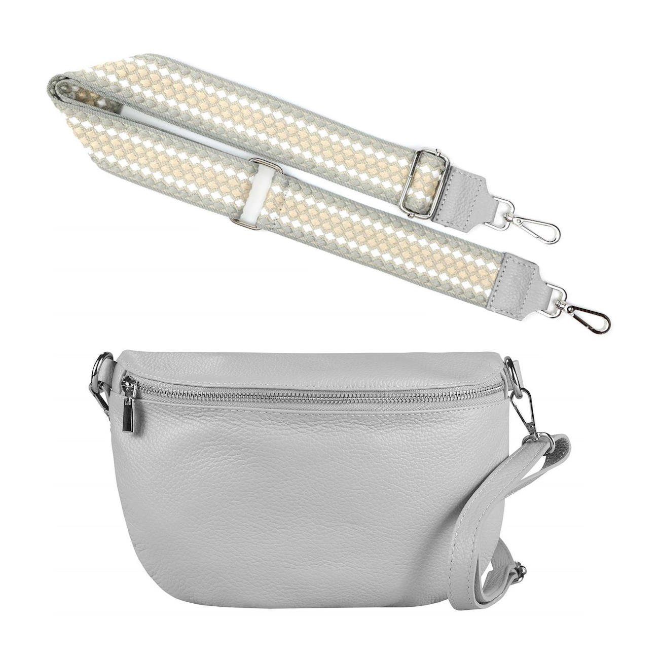 Bauchtasche Made in Italy Damen Leder Brusttasche Gürteltasche CrossBody Bodybag