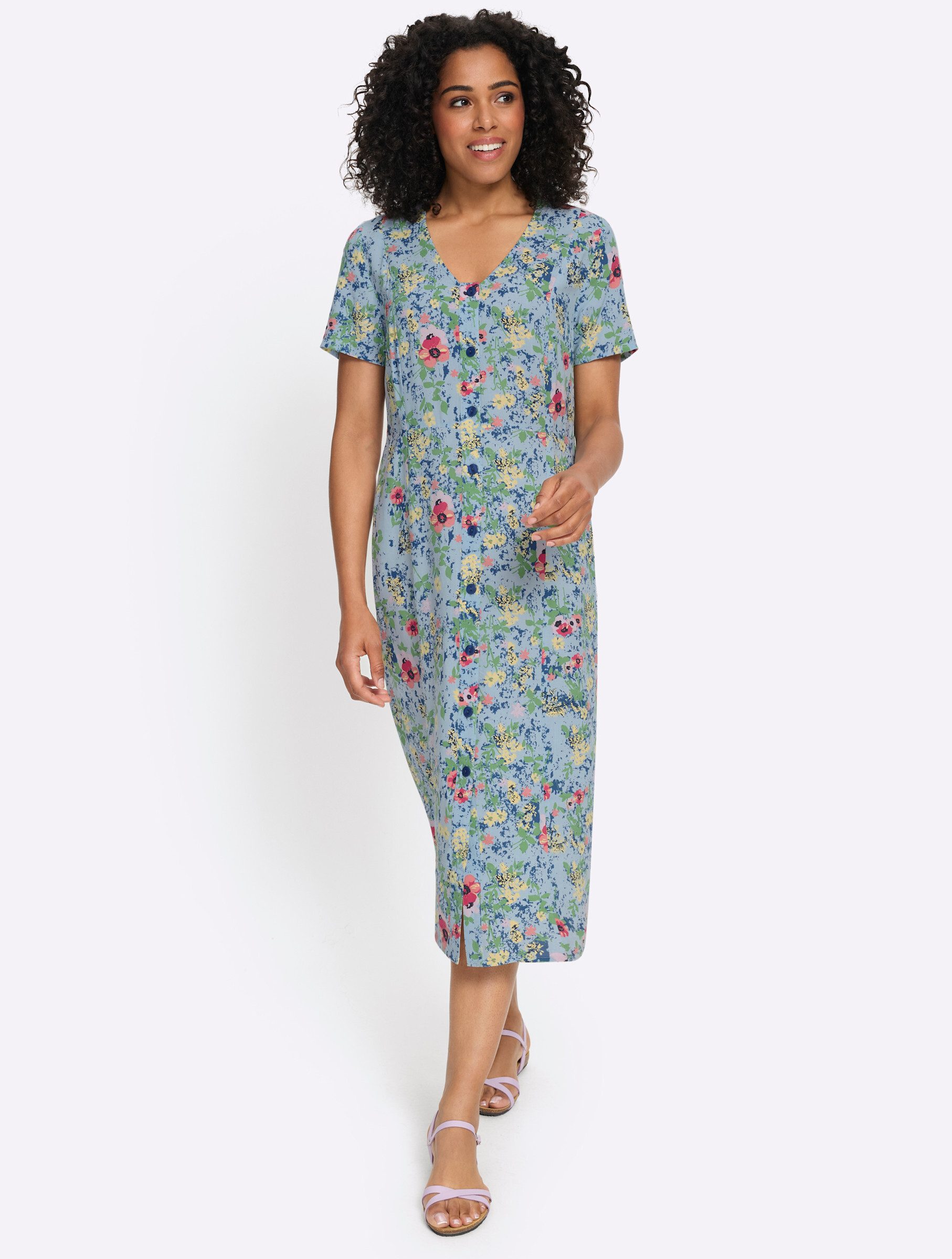 Sieh an! Etuikleid Viskose-Kleid Kurzarm