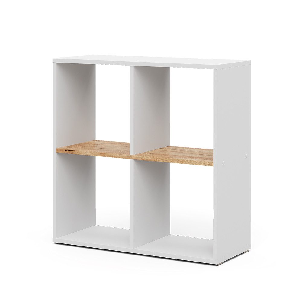 Vicco Raumteiler Tetra, Weiß/Goldkraft Eiche, 72 x 72.6 cm günstig online kaufen