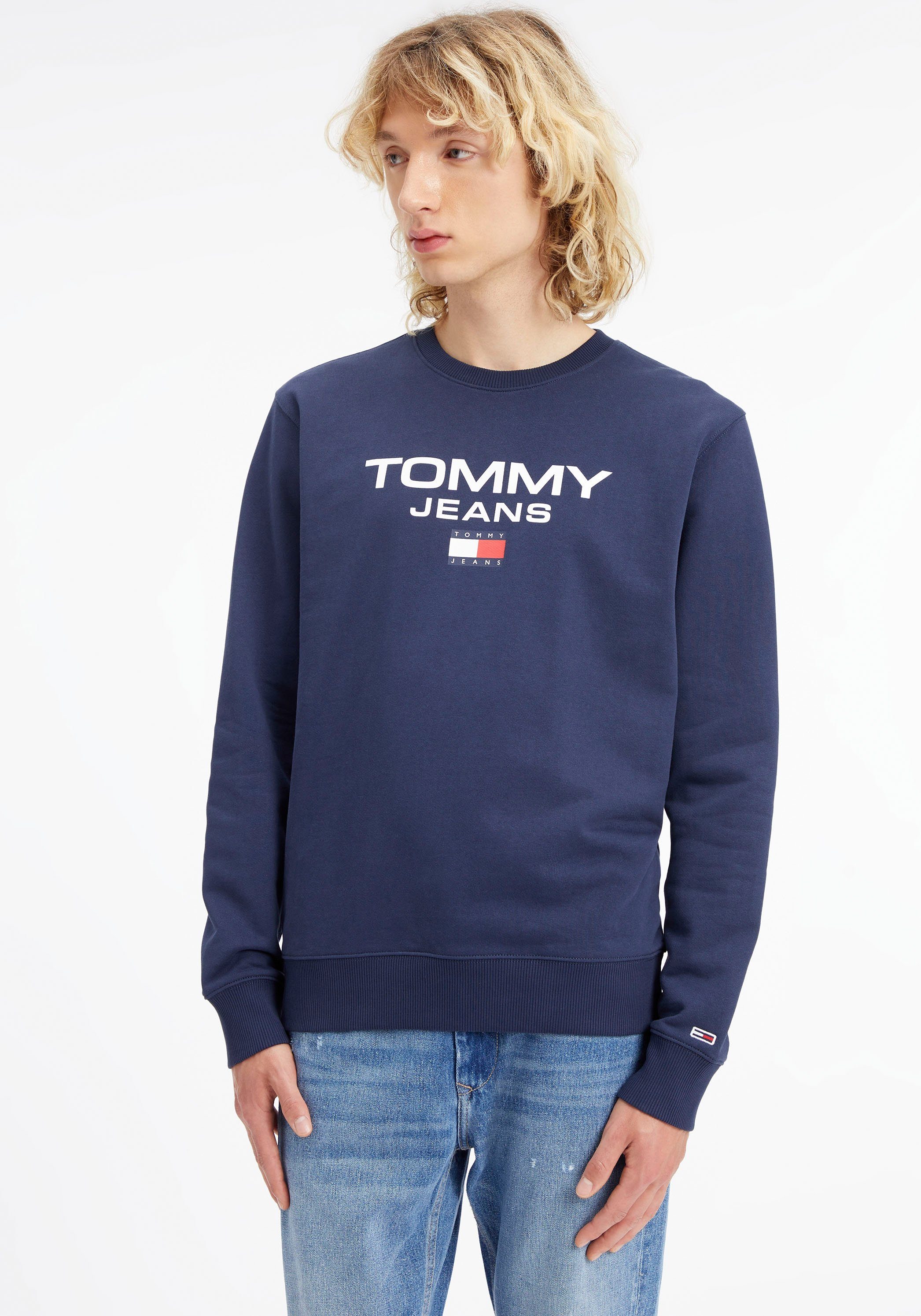 CREW Jeans Sweatshirt Tommy Logodruck Navy Twilight mit ENTRY REG TJM