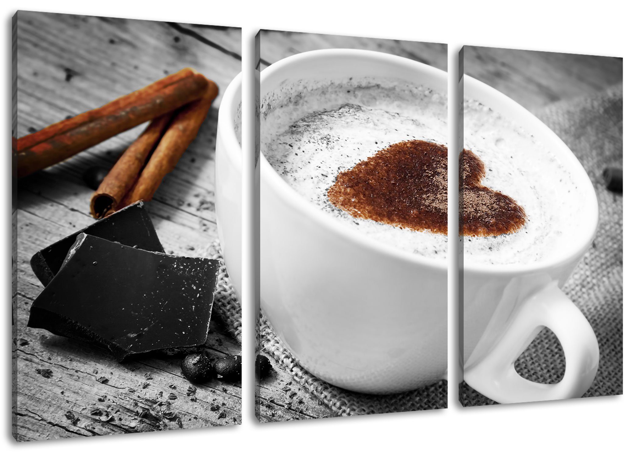 Leinwandbild schönes Kaffeesahneherz