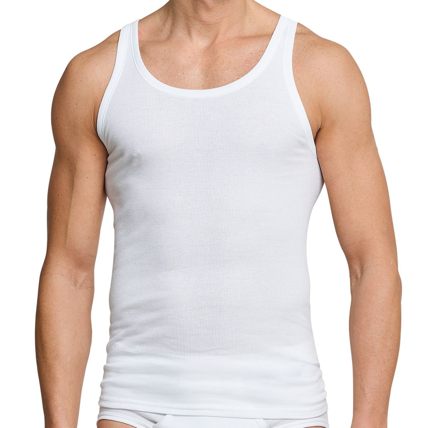 Schiesser Unterhemd (Mehrpack, 4-St) Doppelripp, Cotton Essentials im 4er P günstig online kaufen