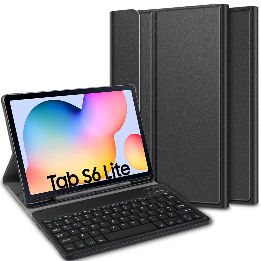 IVSO Tastatur Hülle für Samsung Galaxy Tab S6 Lite 10.4 Zoll 2022/2020  Tablet-Tastatur (Deutsche QWERTZ Layout, Tastatur Magnetische Kabelloser)