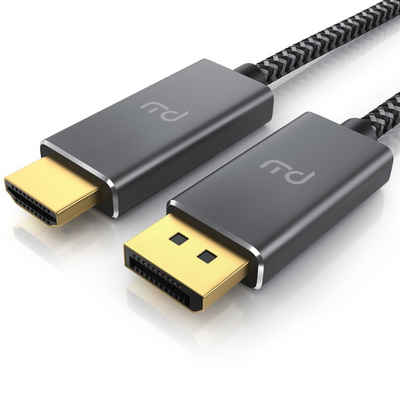 Primewire Audio- & Video-Kabel, DisplayPort, HDMI, DisplayPort Stecker, HDMI Stecker Typ A (200 cm), DP 1.2 zu HDMI 2.0 Adapterkabel 4k – UHD 3840 x 2160 @ 60 Hz - 2m