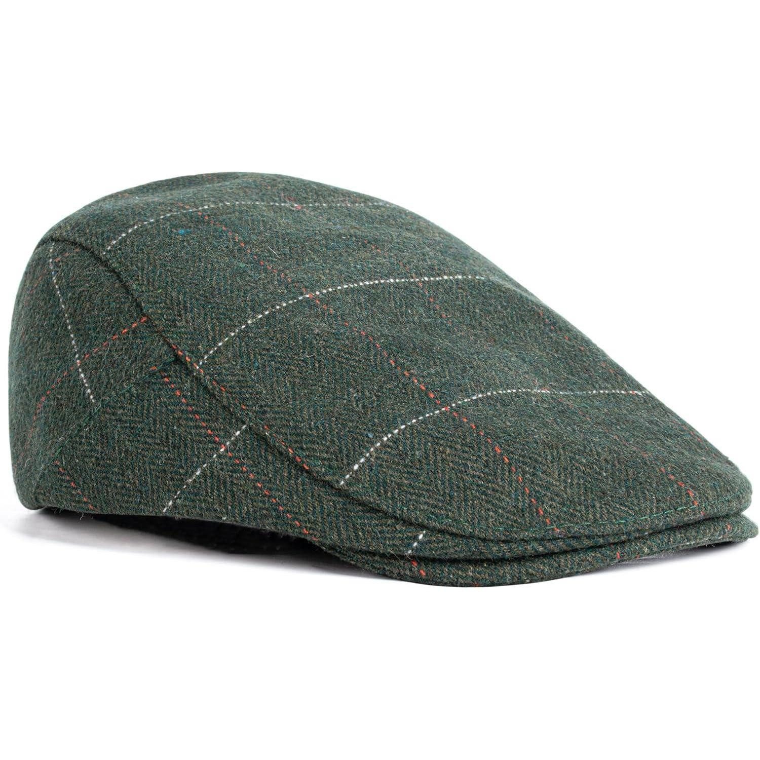 Schiebermütze Schiebermütze Flat Cap Schirmmütze Herren Damen Gatsby Oliv grün
