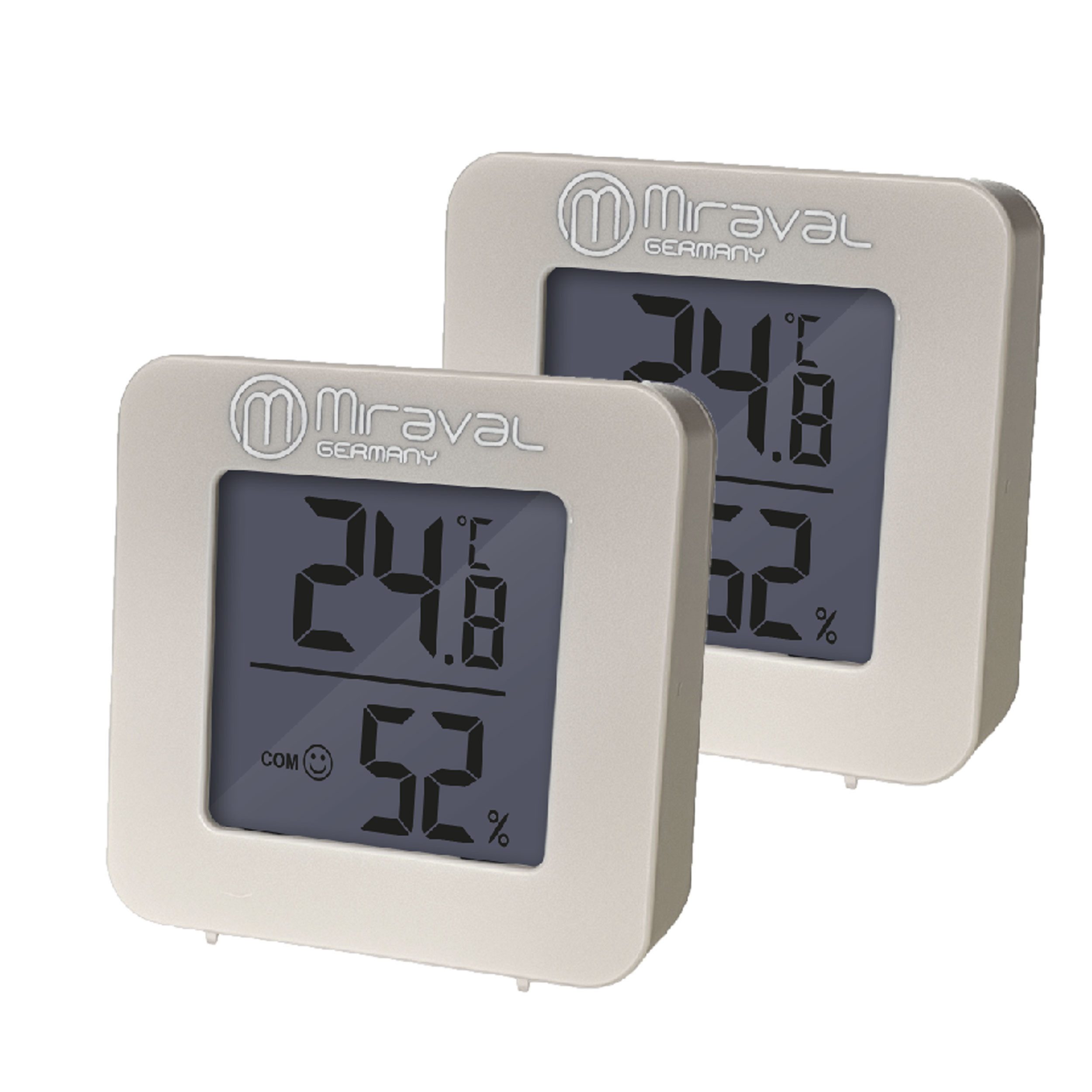 Miraval Klimamesser Miraval Thermo-/Hygrometer 2er Set, (Inklusive Akku), Temperatur, Luftfeuchte, Komfortanzeige