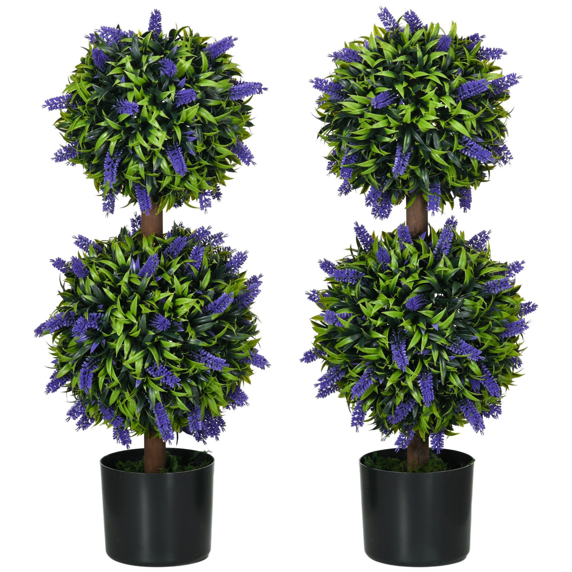 Kunstpflanze künstliche Pflanzen 2er-Set, Zimmerpflanze mit Lavendel Lavendel, HOMCOM, Höhe 70 cm, für Garten, Grün