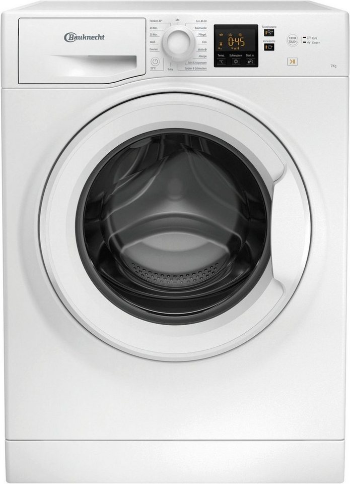 BAUKNECHT Waschmaschine EEK; D, WBP714N, 7,00 kg, 1400 U/min, Anti-Allergie  Programm, Kurz30`, Mehrfachwasserschutz+