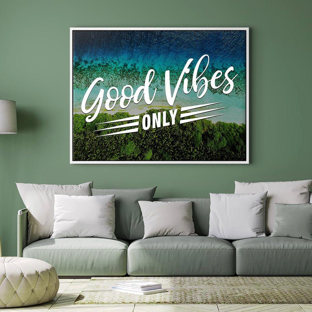 DOTCOMCANVAS® Leinwandbild, Wandbild pure von schwarzer Lebensenergie Rahmen & für Motivation